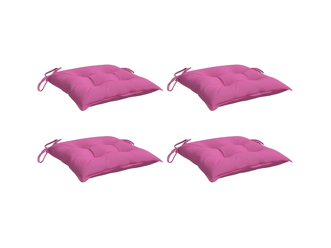 Coussins de chaise 4 pièces rose 40x40x7 cm tissu