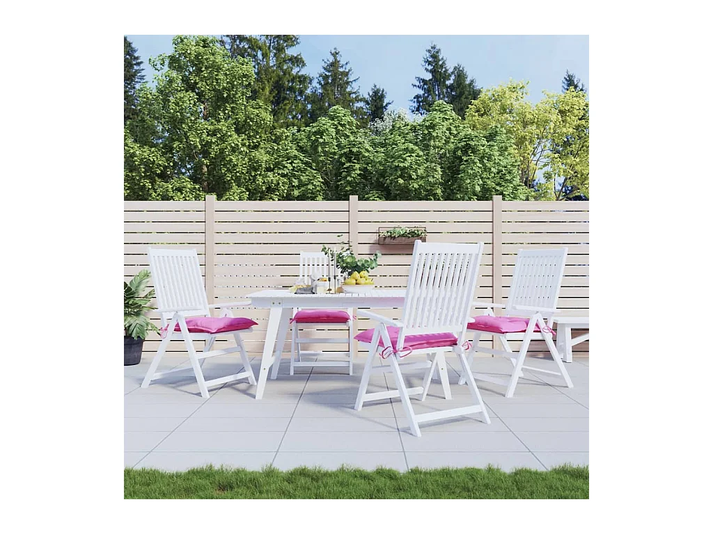 Coussins de chaise 4 pièces rose 40x40x7 cm tissu