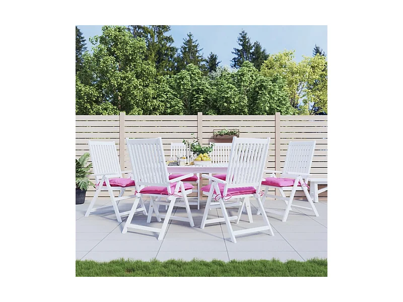 Coussins de chaise 6 pièces rose 40x40x7 cm tissu