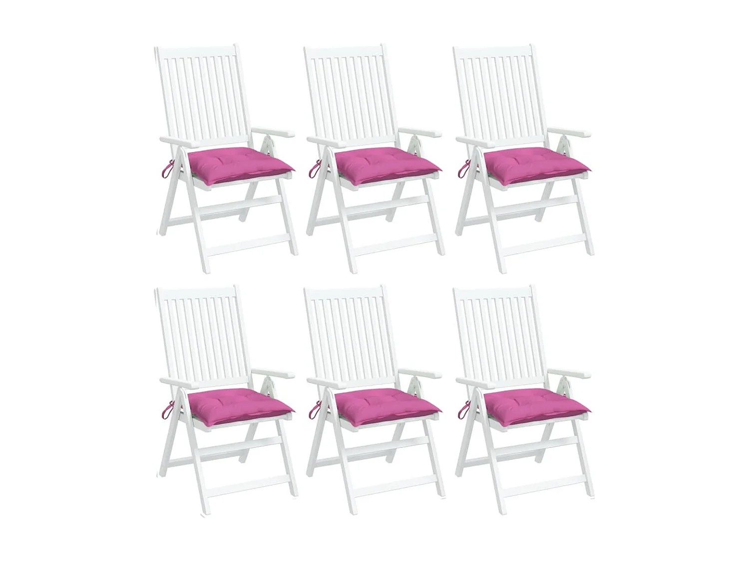 Coussins de chaise 6 pièces rose 40x40x7 cm tissu