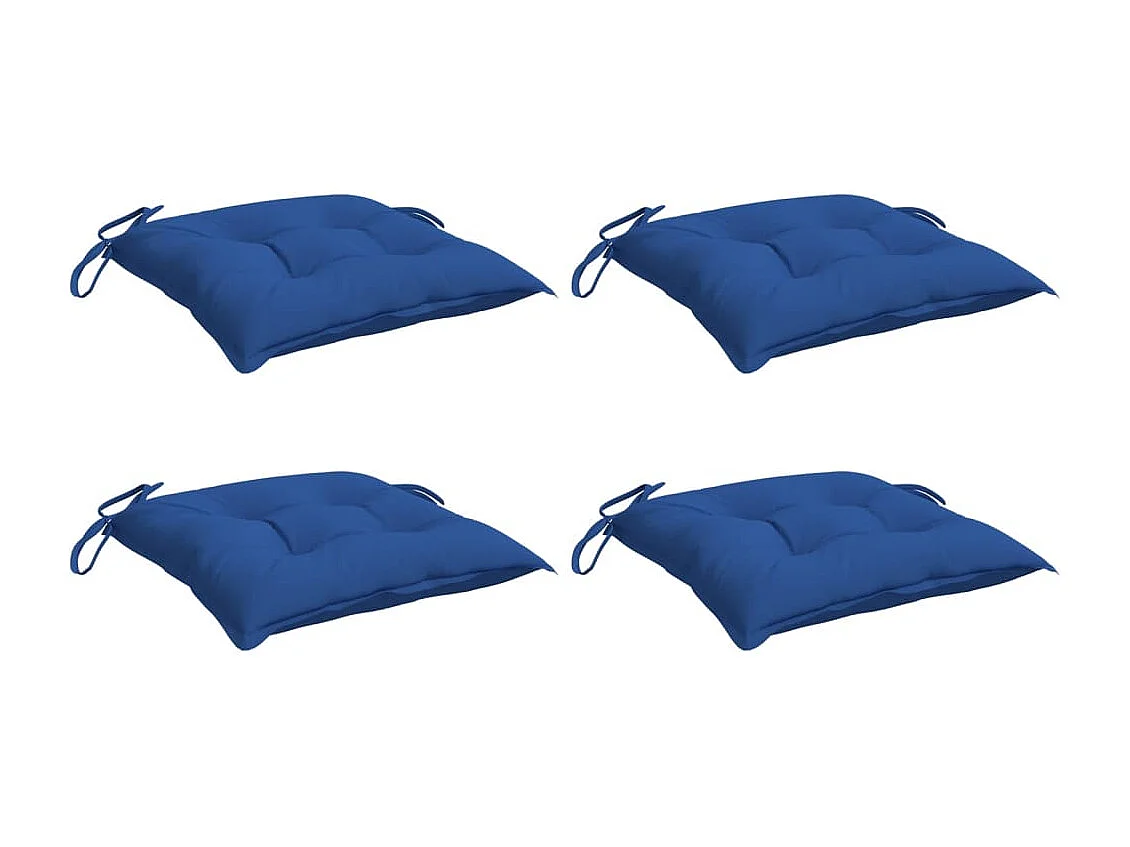 Coussins de chaise lot de 4 bleu 40x40x7 cm tissu oxford