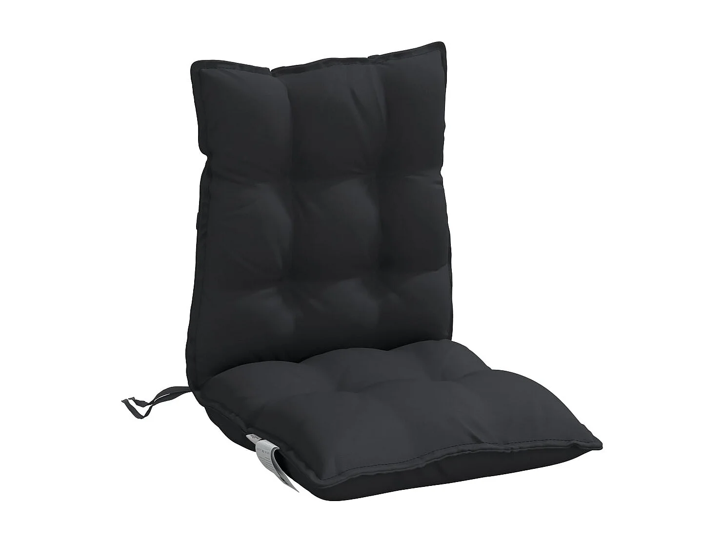 Coussins de chaise à dossier bas lot de 2 noir tissu oxford