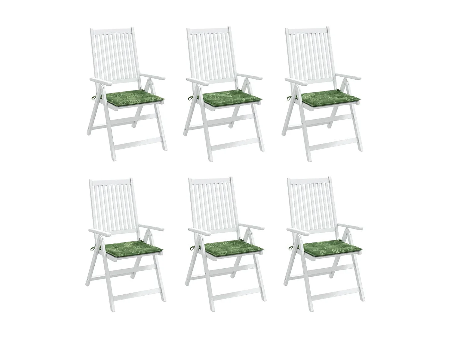 Stoelkussens 6 st bladpatroon 40x40x4 cm stof