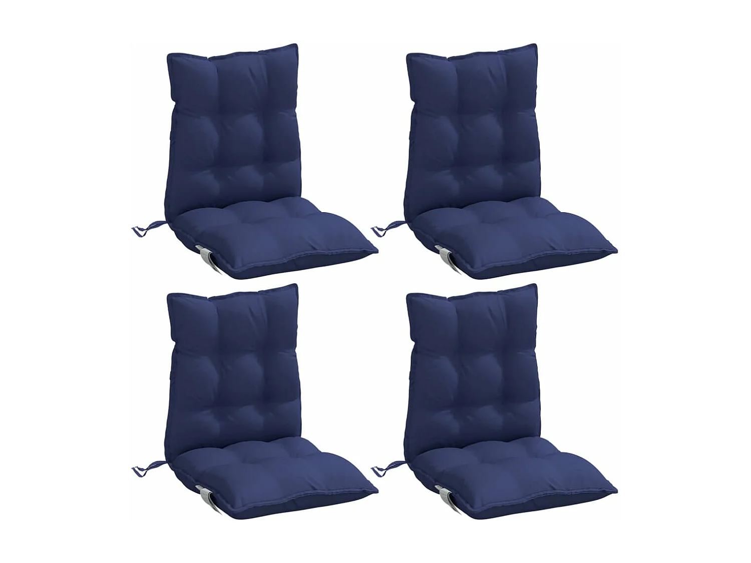 Coussins de chaise à dossier bas lot de 4 bleu marine