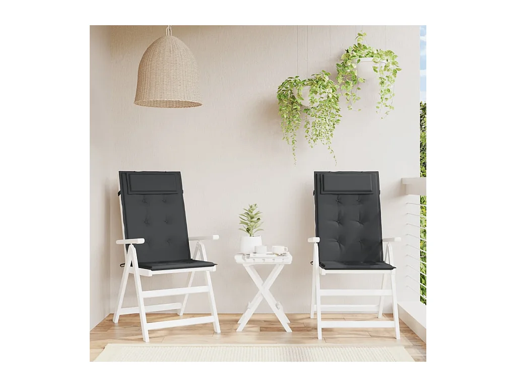Coussins de chaise à dossier haut lot de 2 noir tissu oxford