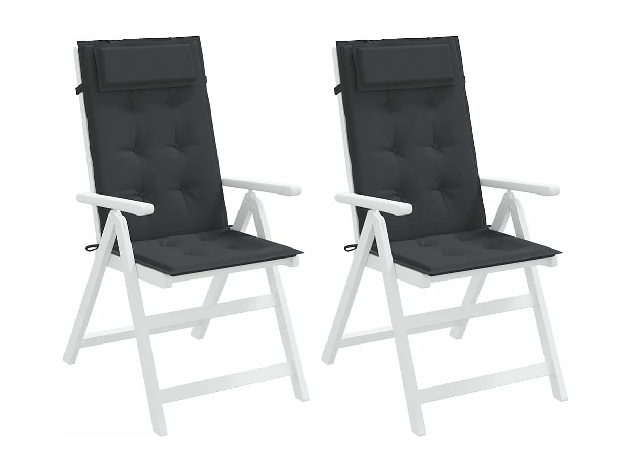 Coussins de chaise à dossier haut lot de 2 noir tissu oxford