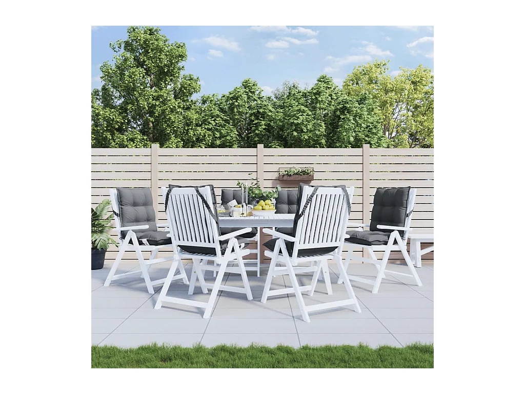 Coussins de chaise à dossier bas lot de 6 anthracite