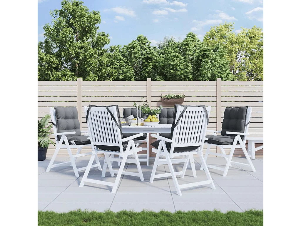 Coussins de chaise à dossier bas lot de 6 anthracite