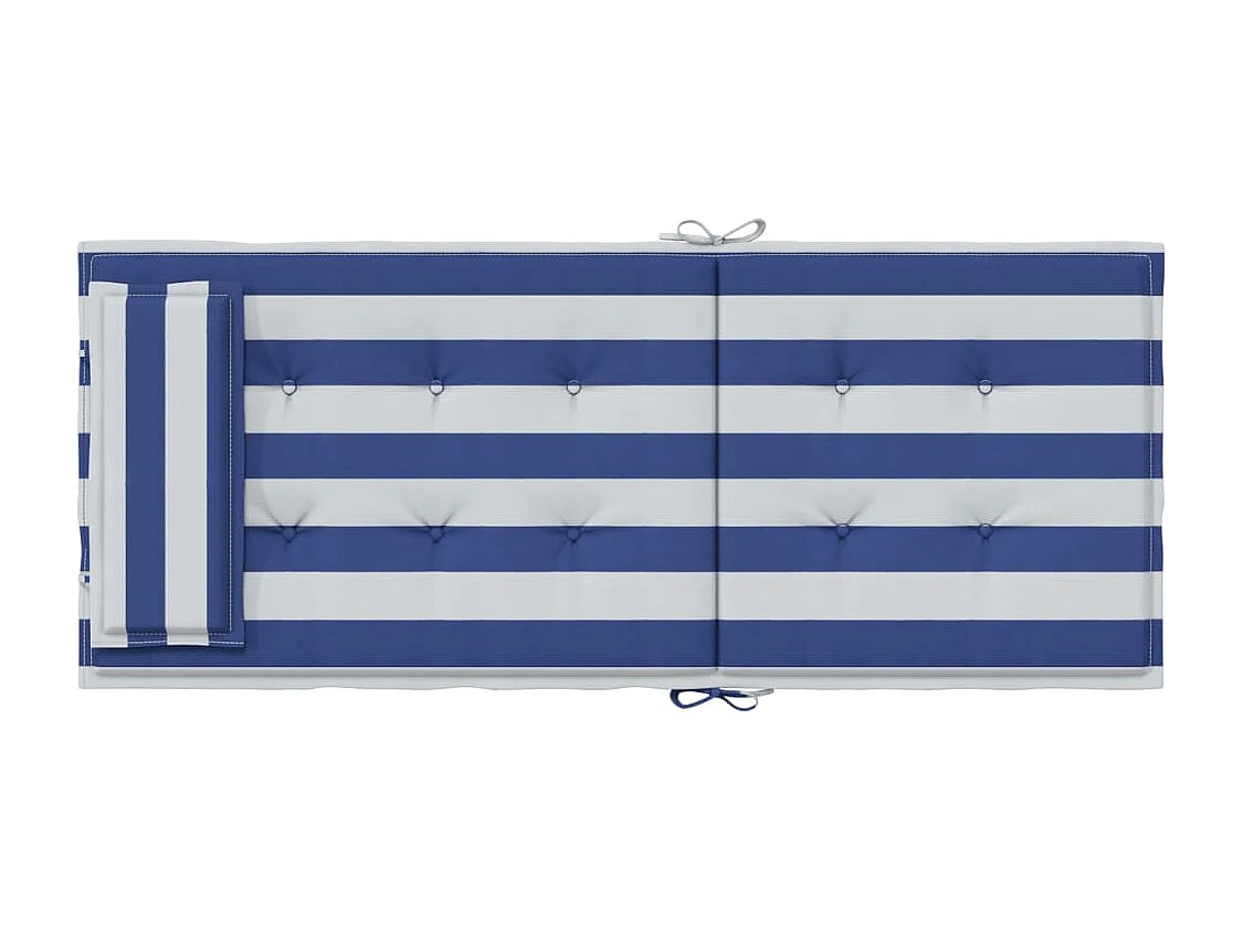 Almofadões cadeira encosto alto 4 peças tecido oxford azul/branco