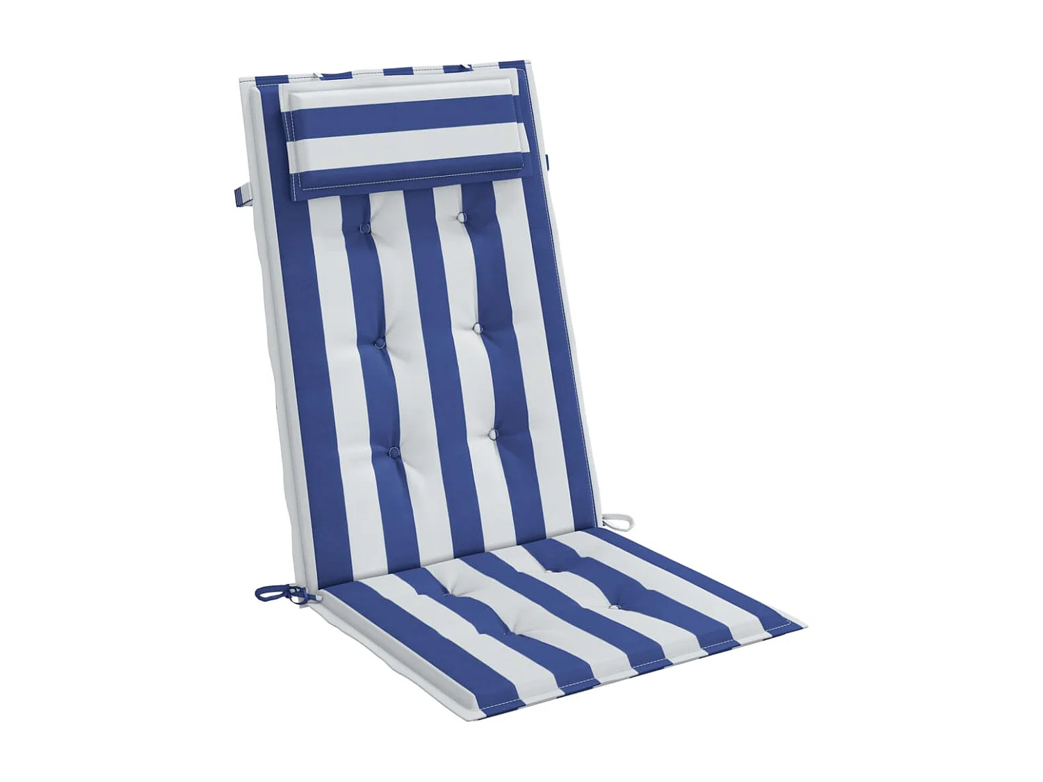 Coussins de chaise à dossier haut lot de 4 rayures bleu/blanc