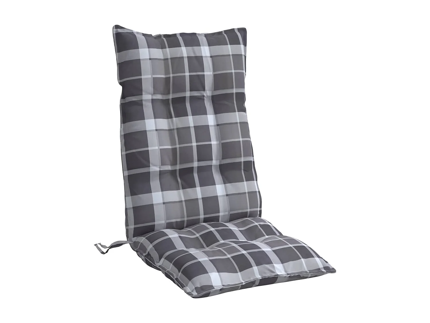 Almofadões cadeira encosto alto 6 peças oxford xadrez cinzento