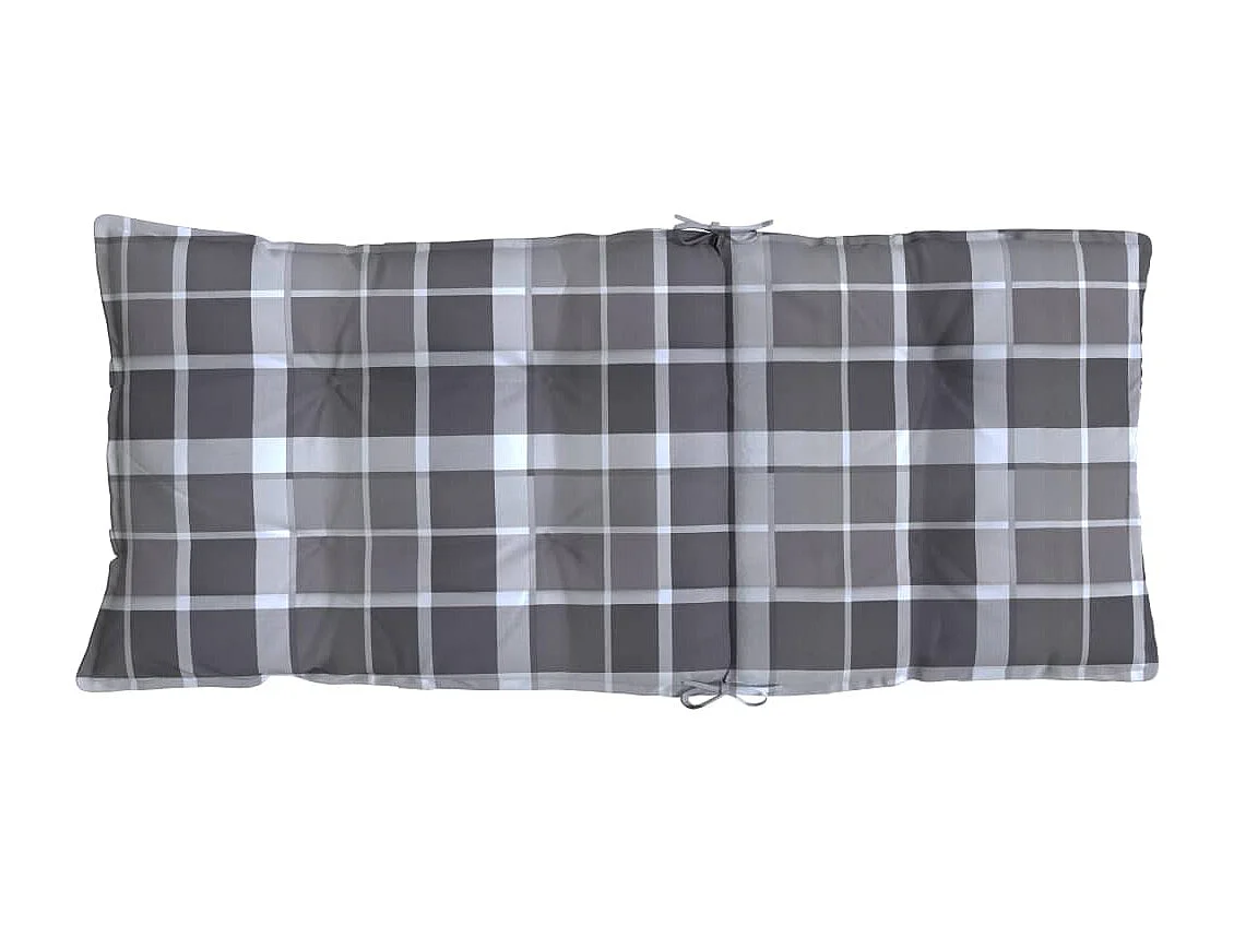 Almofadões cadeira encosto alto 6 peças oxford xadrez cinzento