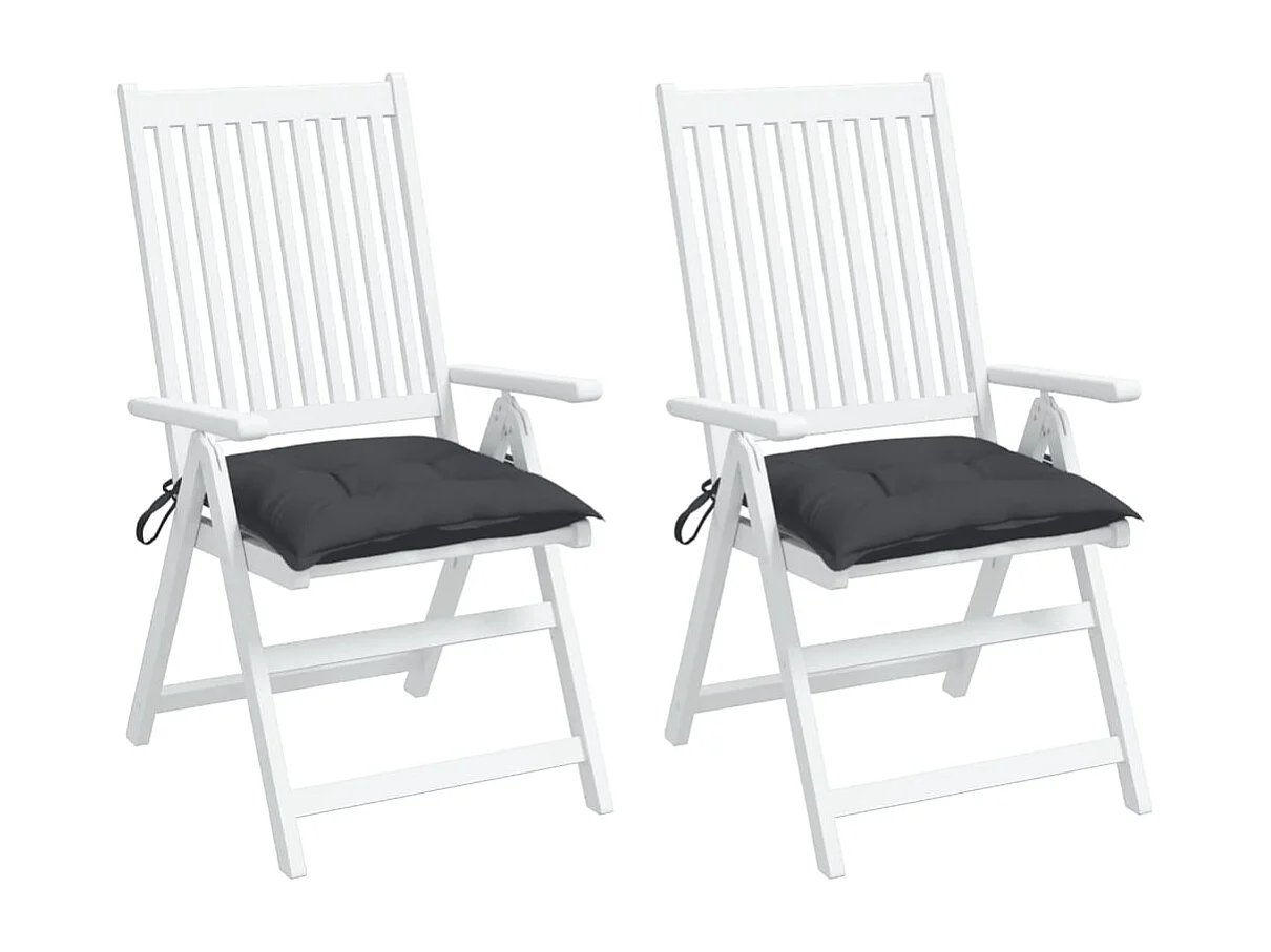 Coussins de chaise 2 pièces anthracite 50x50x7 cm tissu oxford