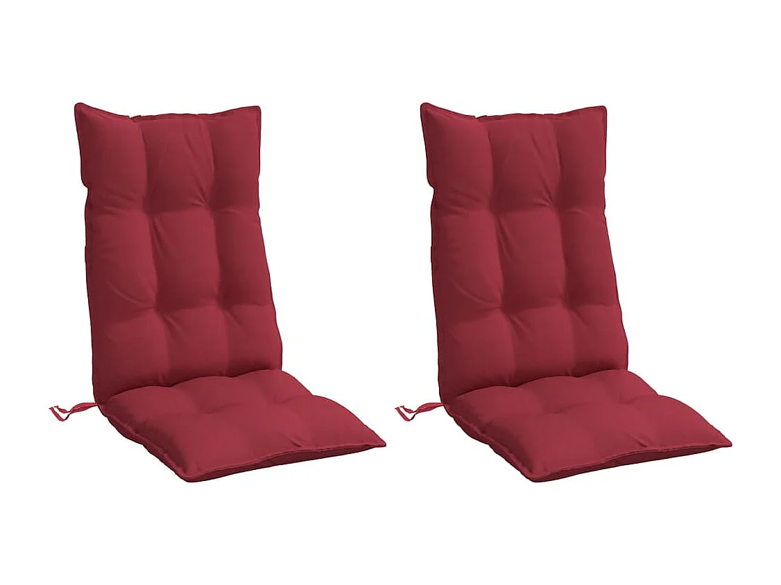 Coussins de chaise à dossier haut lot de 2 rouge bordeaux