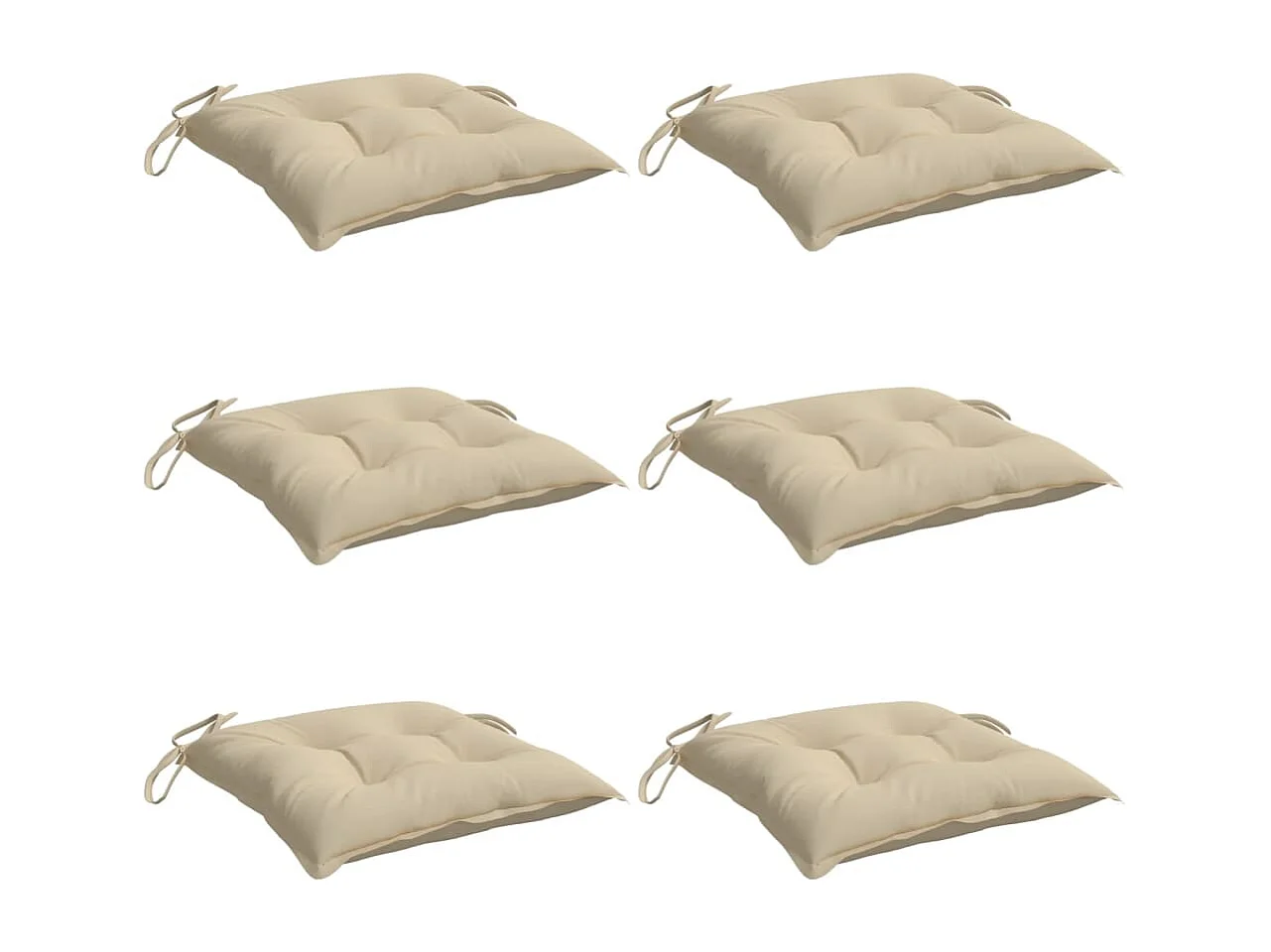 Coussins de chaise 6 pièces beige 50x50x7 cm tissu oxford