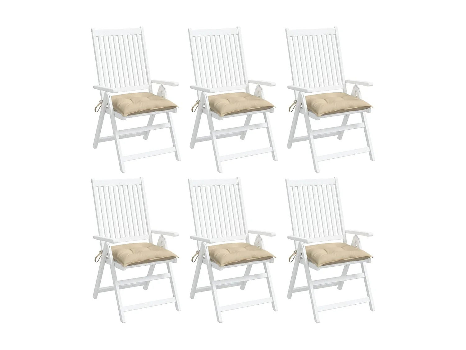 Coussins de chaise 6 pièces beige 50x50x7 cm tissu oxford