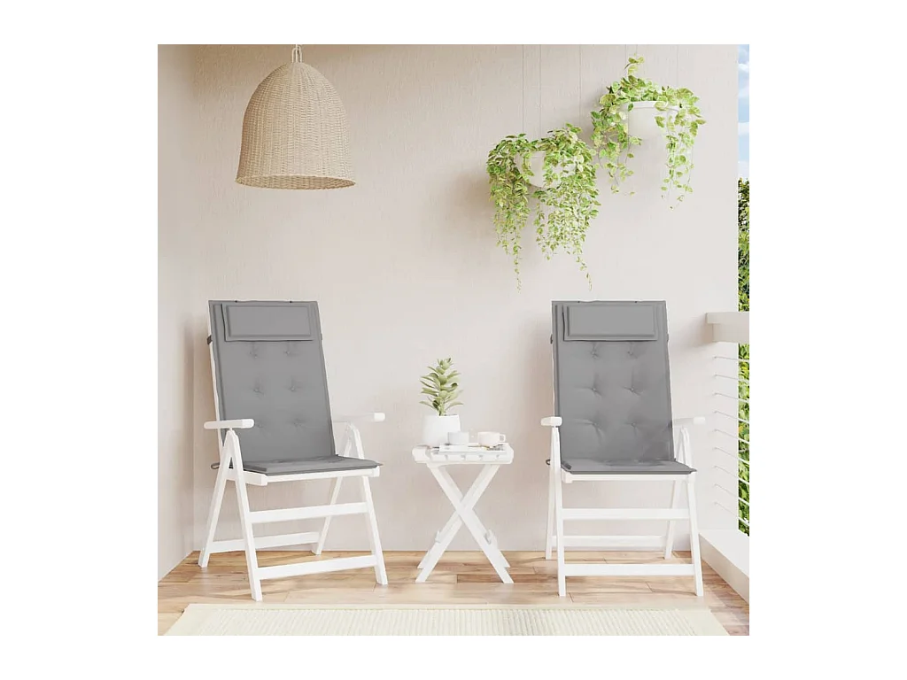 Cojines de silla con respaldo alto 2 unidades tela Oxford gris