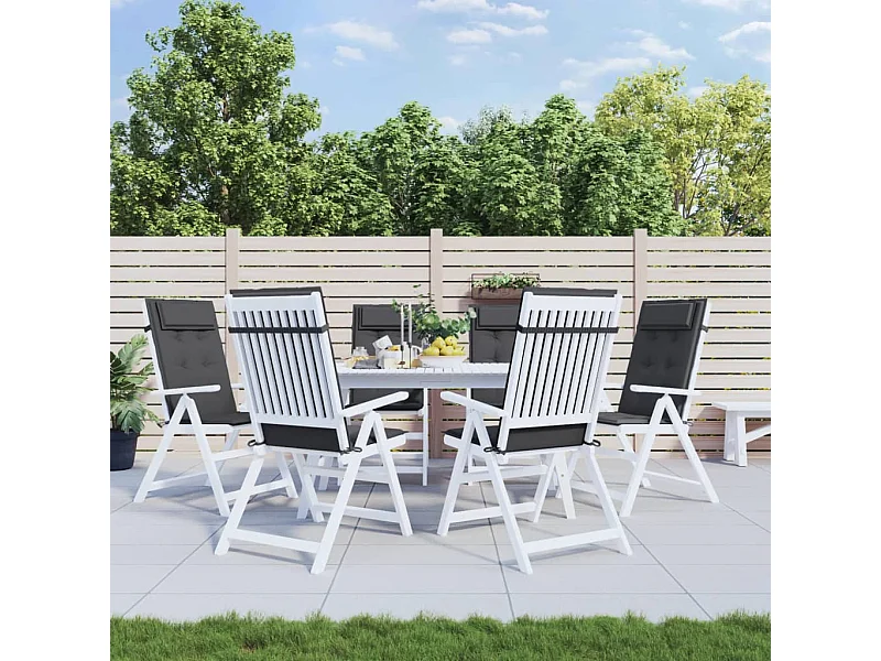 Coussins de chaise à dossier haut lot de 6 anthracite