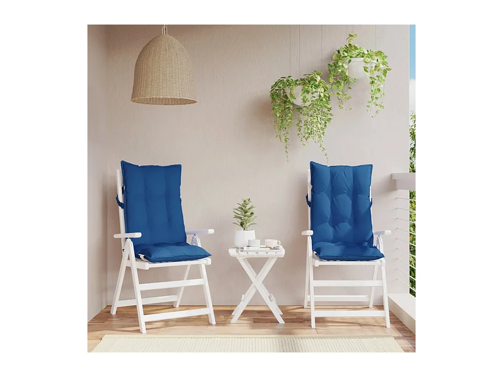 Cojines de silla respaldo alto 2 unidades tela Oxford azul klein
