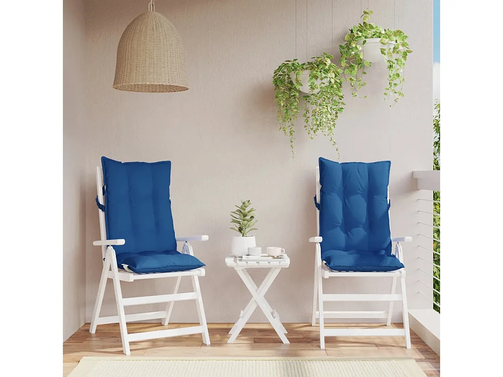Coussins de chaise à dossier haut lot de 2 bleu royal