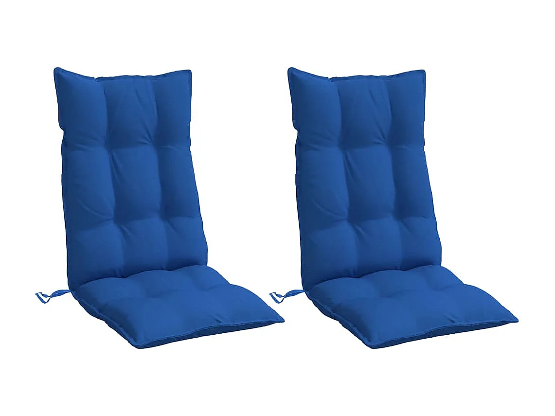 Coussins de chaise à dossier haut lot de 2 bleu royal