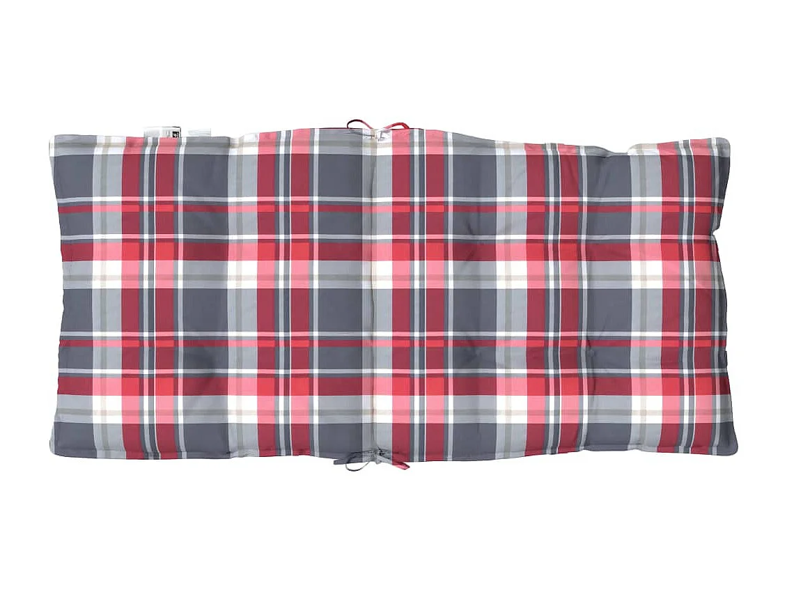 Cojines para silla respaldo bajo 4 unidades tela Oxford cuadros rojo