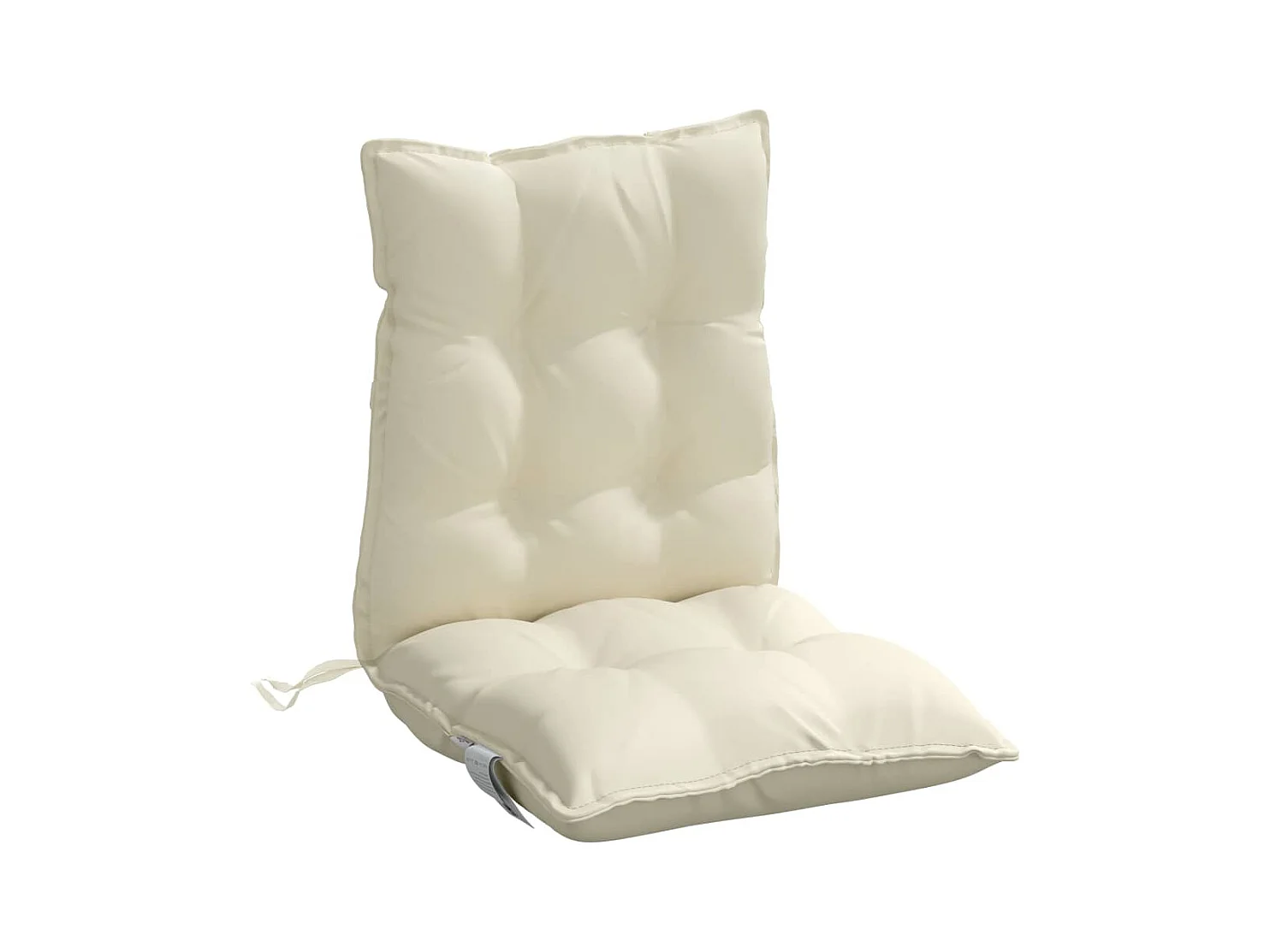 Coussins de chaise à dossier bas lot de 2 crème tissu oxford