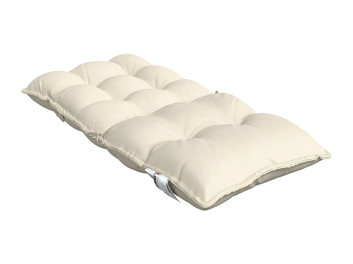 Coussins de chaise à dossier bas lot de 2 crème tissu oxford