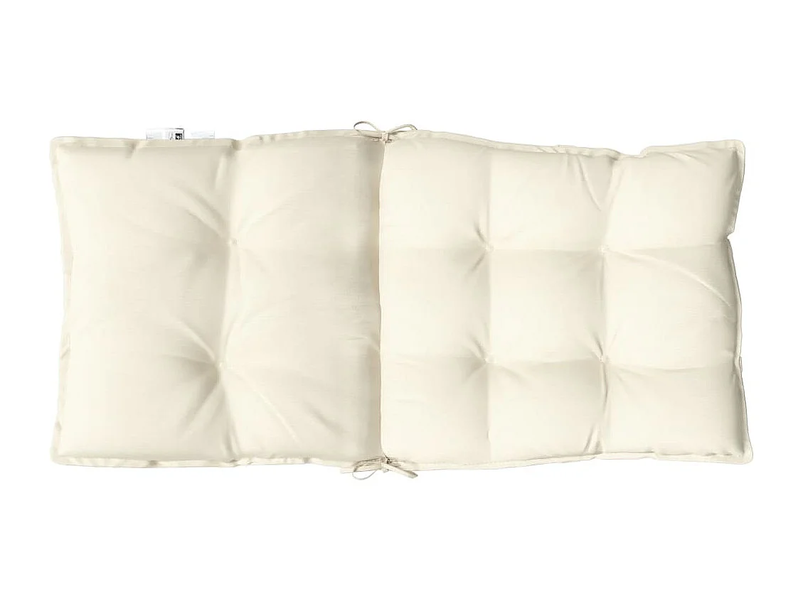 Coussins de chaise à dossier bas lot de 2 crème tissu oxford