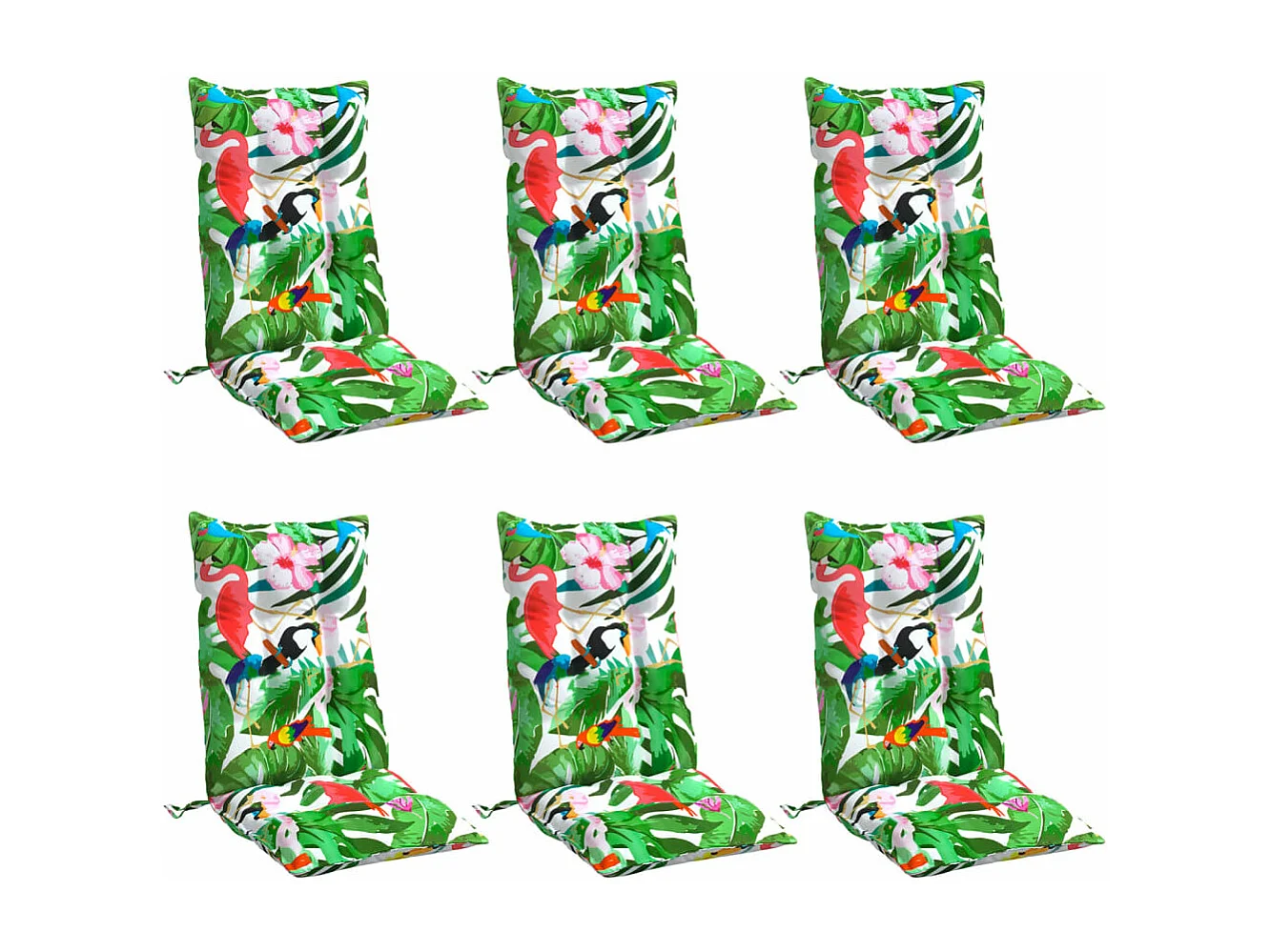 Coussins de chaise à dossier haut lot de 6 multicolore