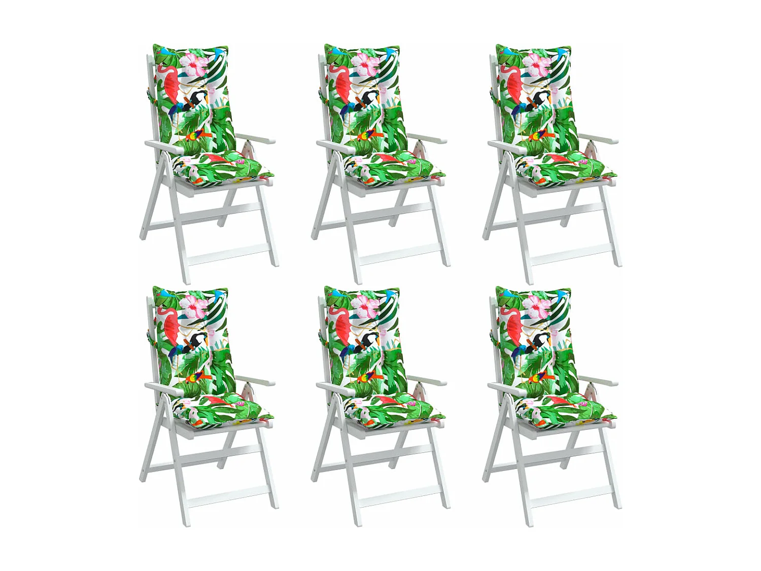 Coussins de chaise à dossier haut lot de 6 multicolore