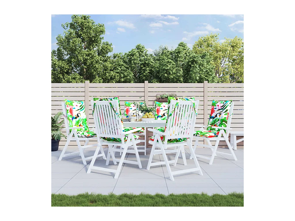Coussins de chaise à dossier haut lot de 6 multicolore