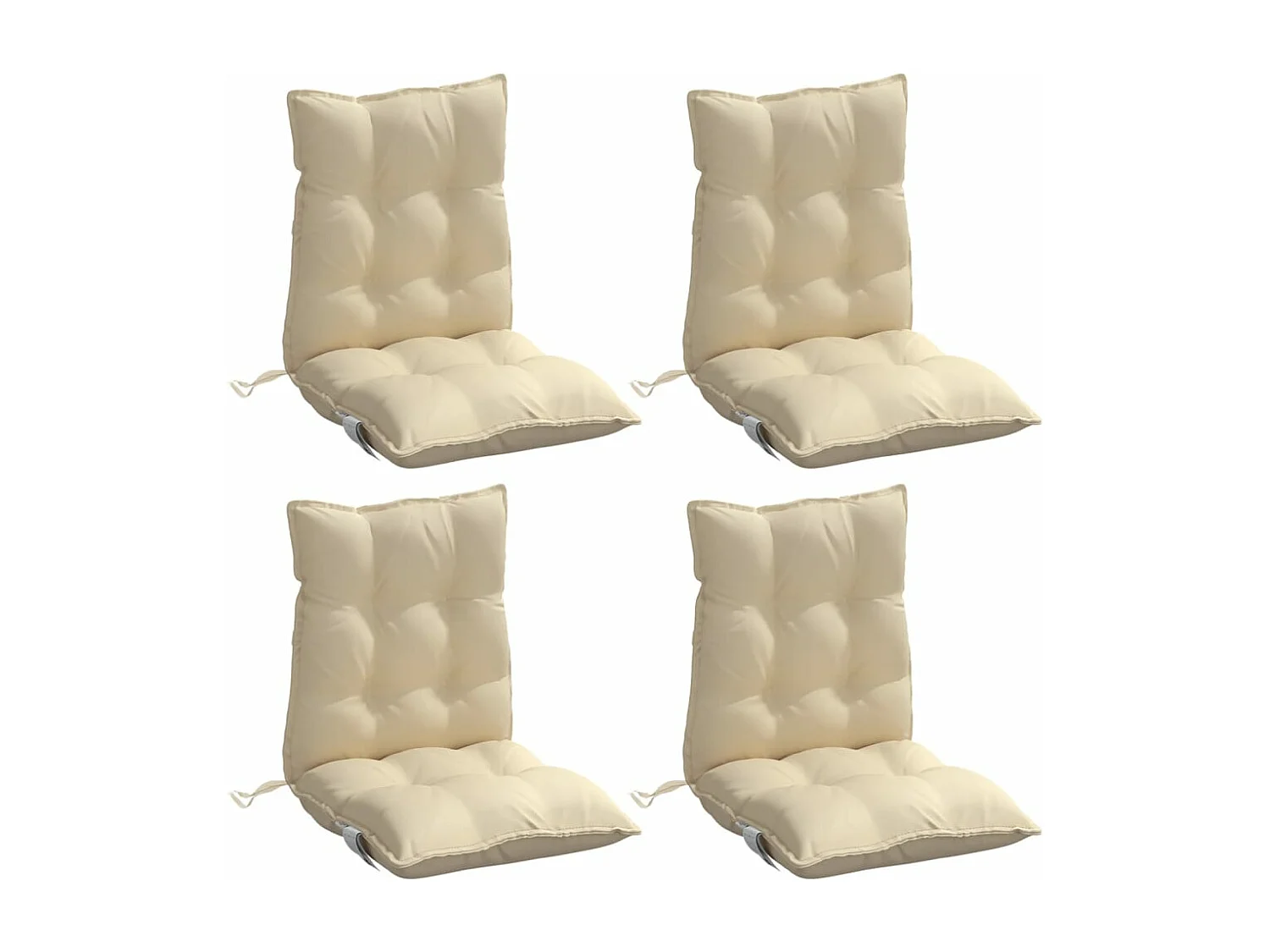 Coussins de chaise à dossier bas lot de 4 beige tissu oxford