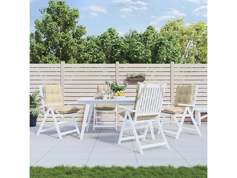 Coussins de chaise à dossier bas lot de 4 beige tissu oxford