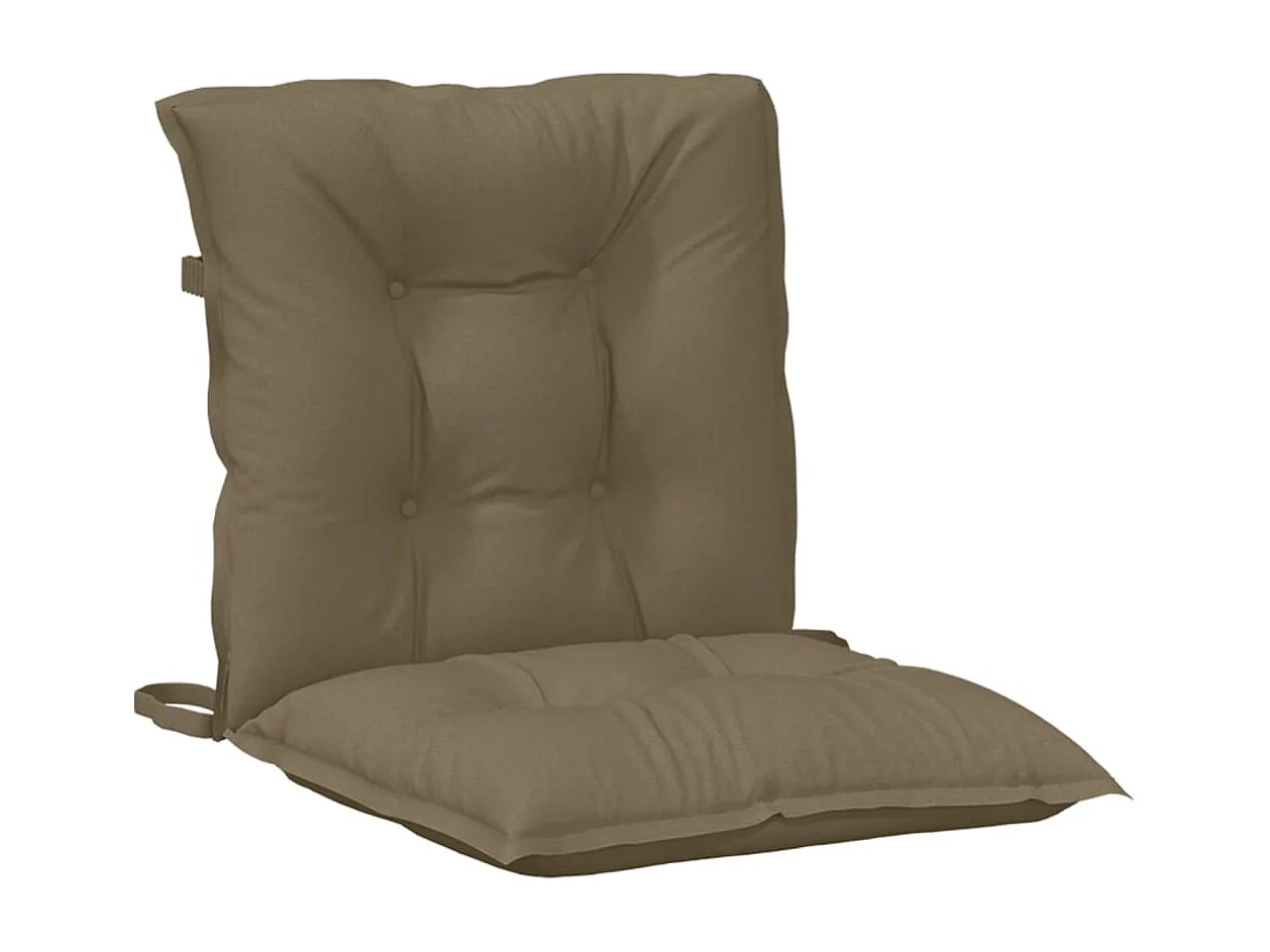 Cojines silla respaldo bajo 6 ud tela taupe melange 100x50x7 cm