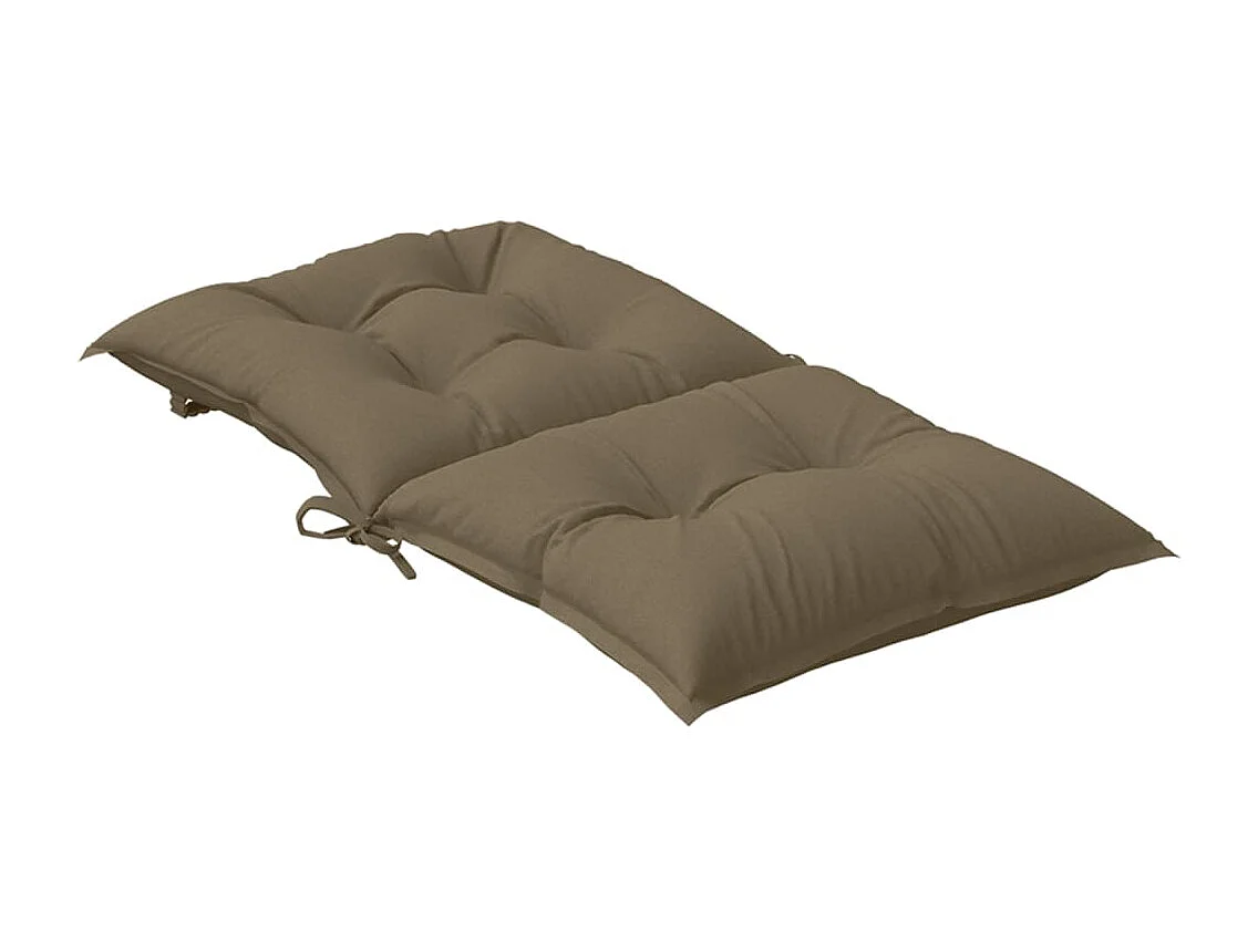 Cojines silla respaldo bajo 6 ud tela taupe melange 100x50x7 cm