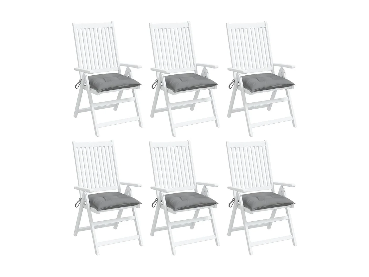 Stoelkussens 6 st 40x40x7 cm oxford stof grijs