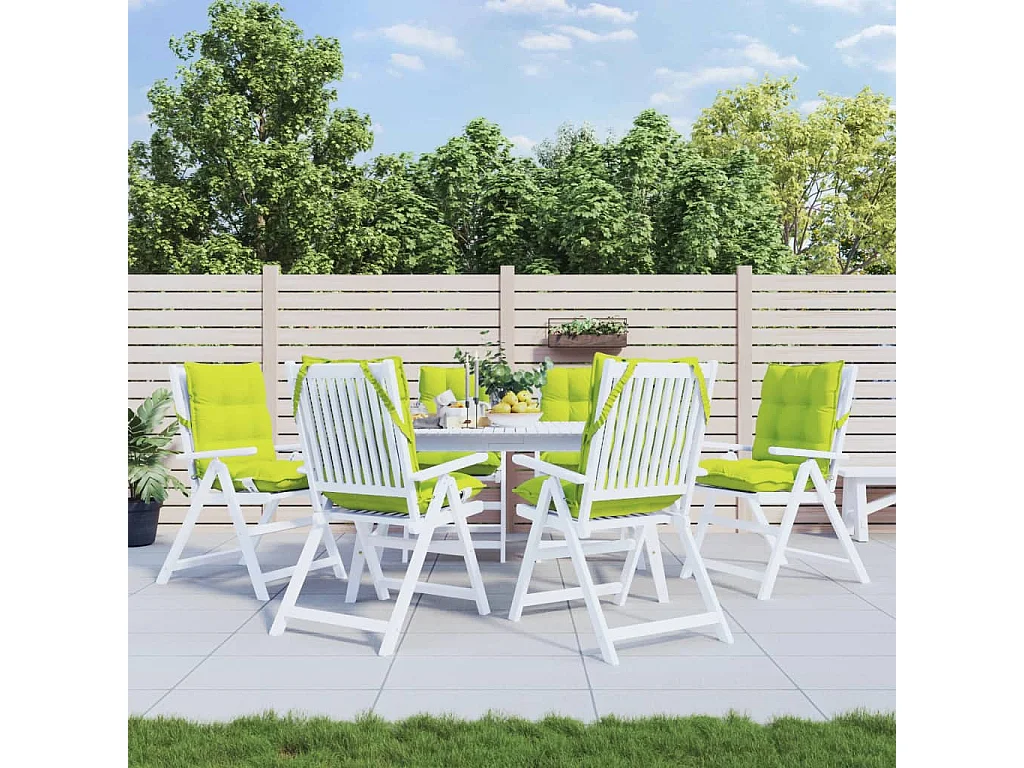 Coussins de chaise à dossier bas lot de 6 vert vif