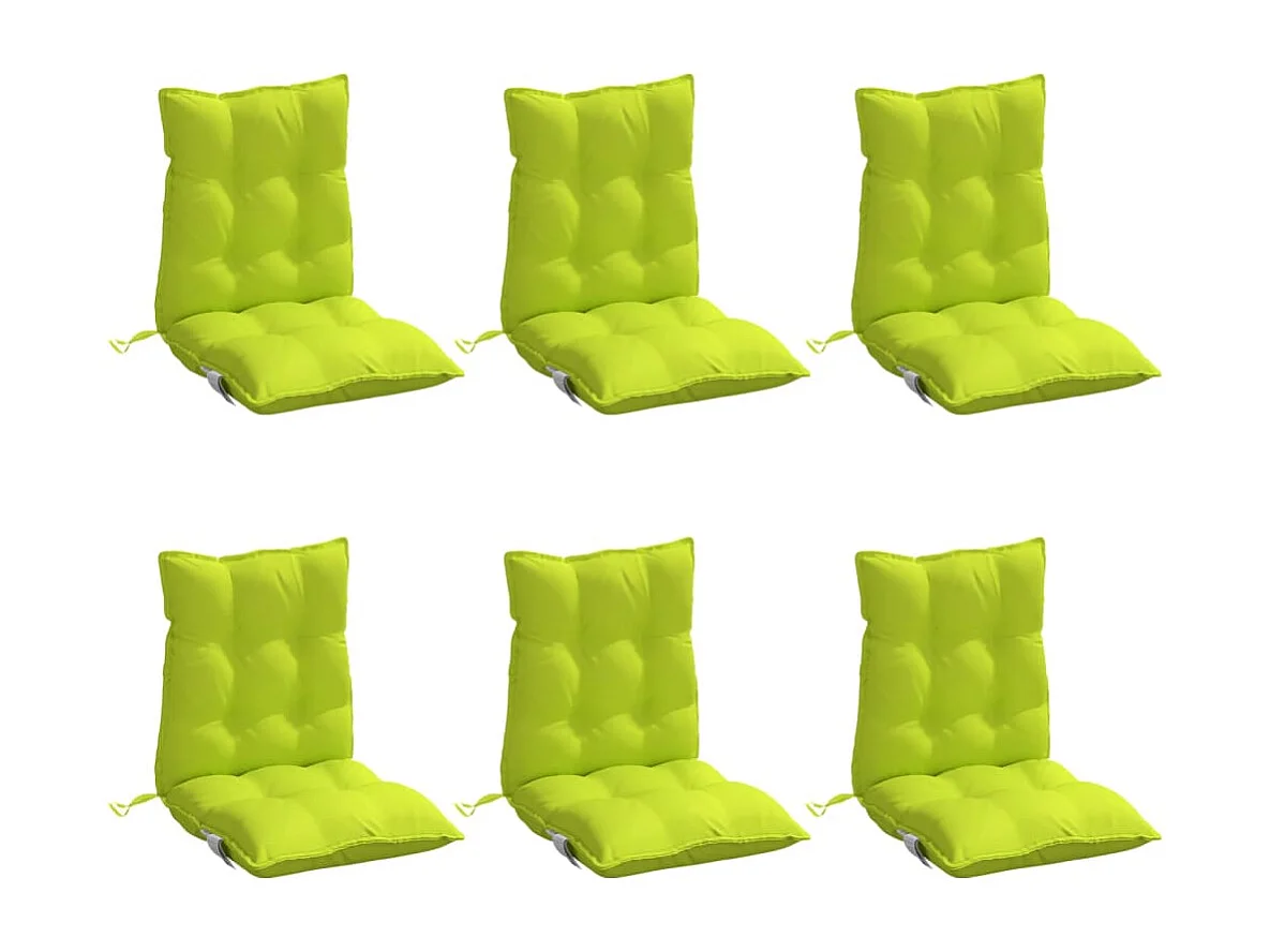 Coussins de chaise à dossier bas lot de 6 vert vif