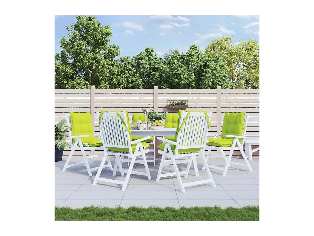 Coussins de chaise à dossier bas lot de 6 vert vif