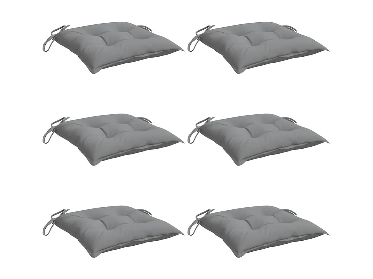 Coussins de chaise 6 pièces gris 50x50x7 cm tissu oxford