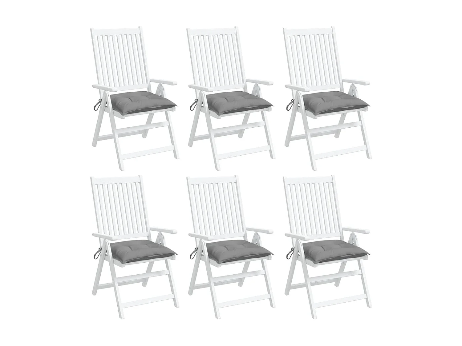 Coussins de chaise 6 pièces gris 50x50x7 cm tissu oxford