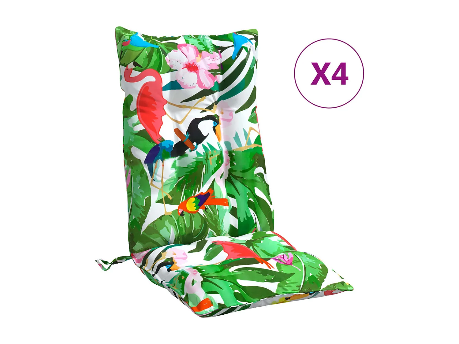 Coussins de chaise à dossier haut lot de 4 multicolore