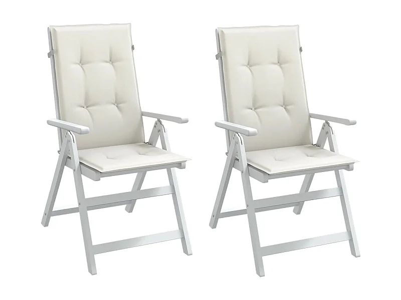 Coussins de chaise à dossier haut lot de 2 crème mélangé tissu