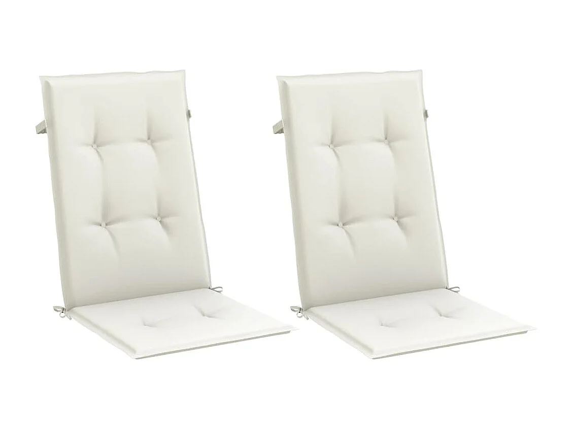 Coussins de chaise à dossier haut lot de 2 crème mélangé tissu