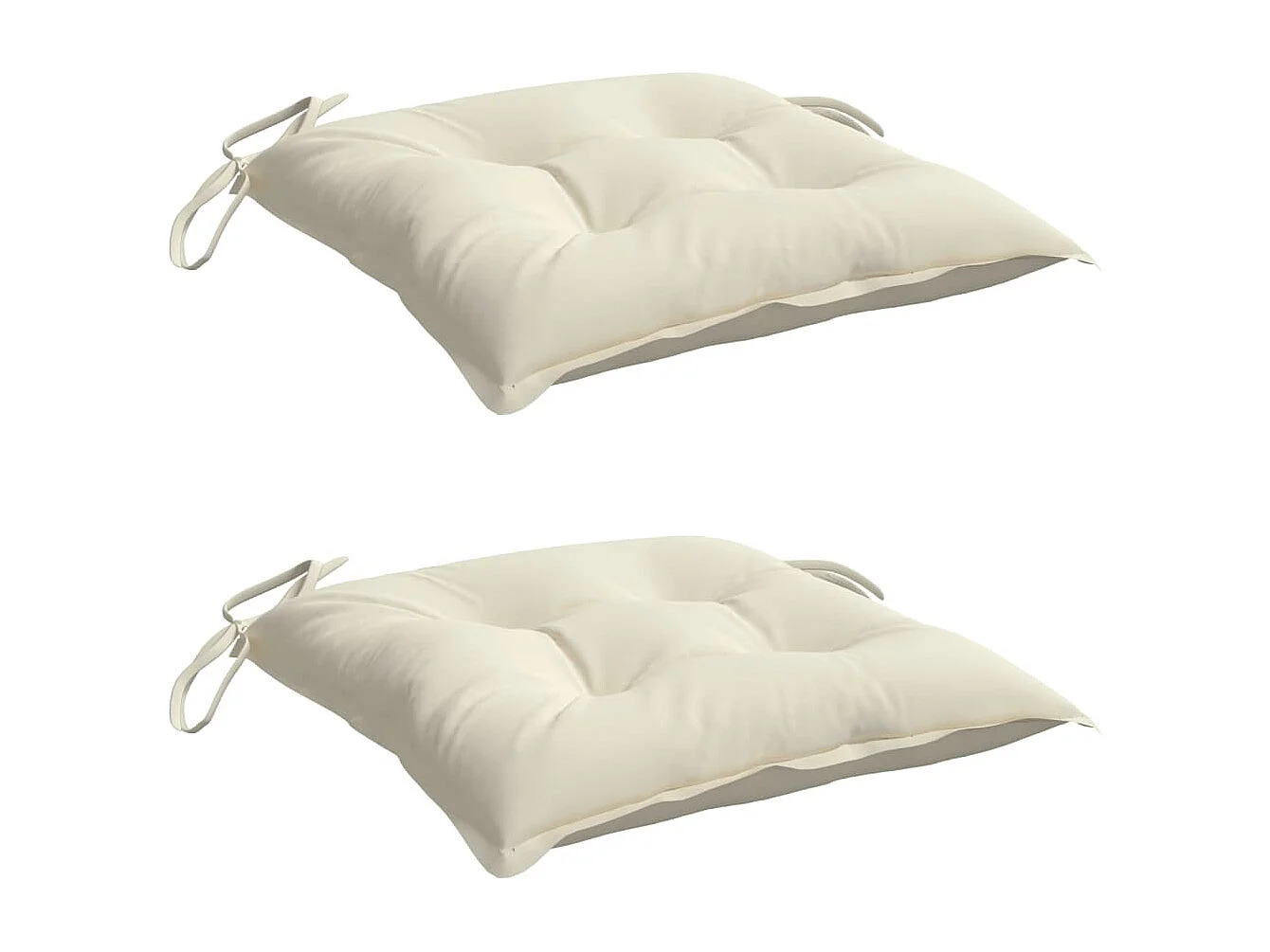 Cojines de silla de jardín 2 unidades tela Oxford crema 50x50x7 cm