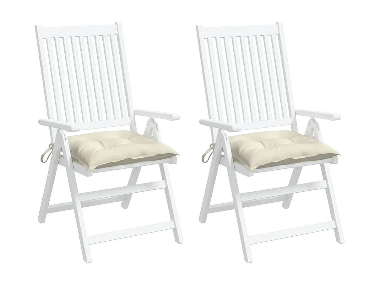 Cojines de silla de jardín 2 unidades tela Oxford crema 50x50x7 cm