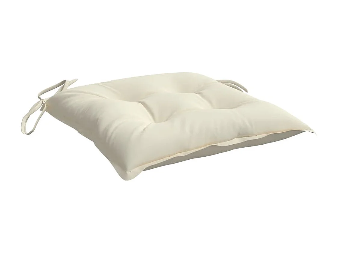 Cojines de silla de jardín 2 unidades tela Oxford crema 50x50x7 cm