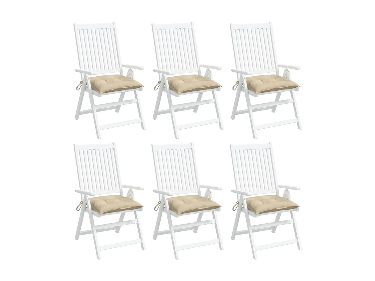 Coussins de chaise lot de 6 beige 40x40x7 cm tissu oxford