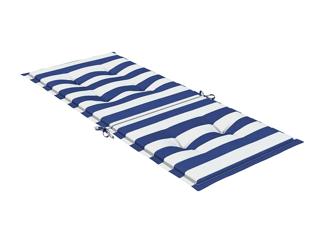 Coussins de chaise à dossier haut 4pièces rayures bleu/blanc tissu